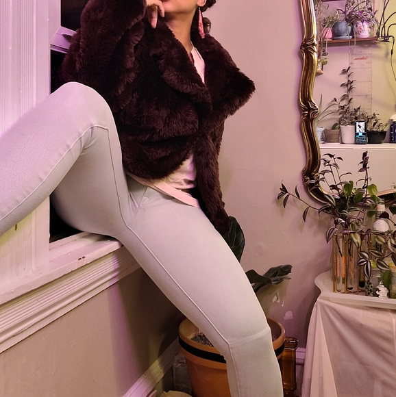 [7 for all Mankind] mint faux leather 5 pocket - Picture 9 of 10